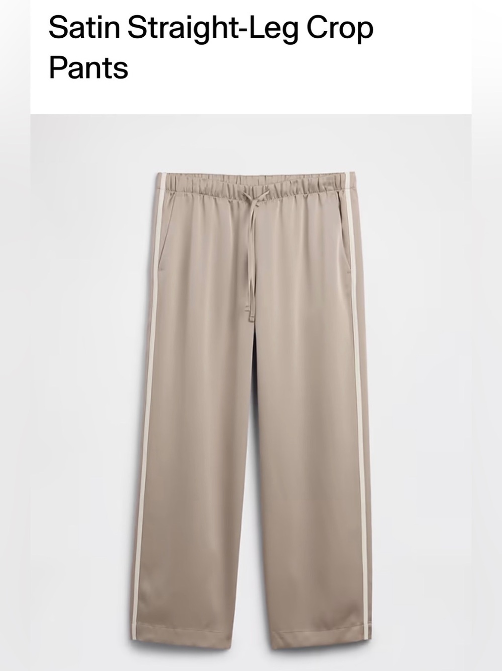 GAP Satin Straight Leg Crop Pants